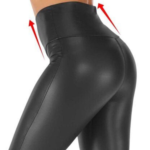 Skórzane legginsy z wysokim stanem modelujące sylwetkę
