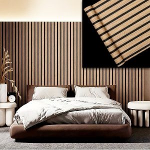 Samoprzylepna tapeta z efektem drewnianych listew 300×45 cm (2 szt.)