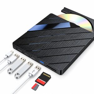 Zewnętrzny napęd DVD + 4-portowy hub USB z czytnikiem kart SD i portem USB-C