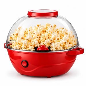 Praktyczna domowa maszyna do popcornu z obrotową miską do serwowania